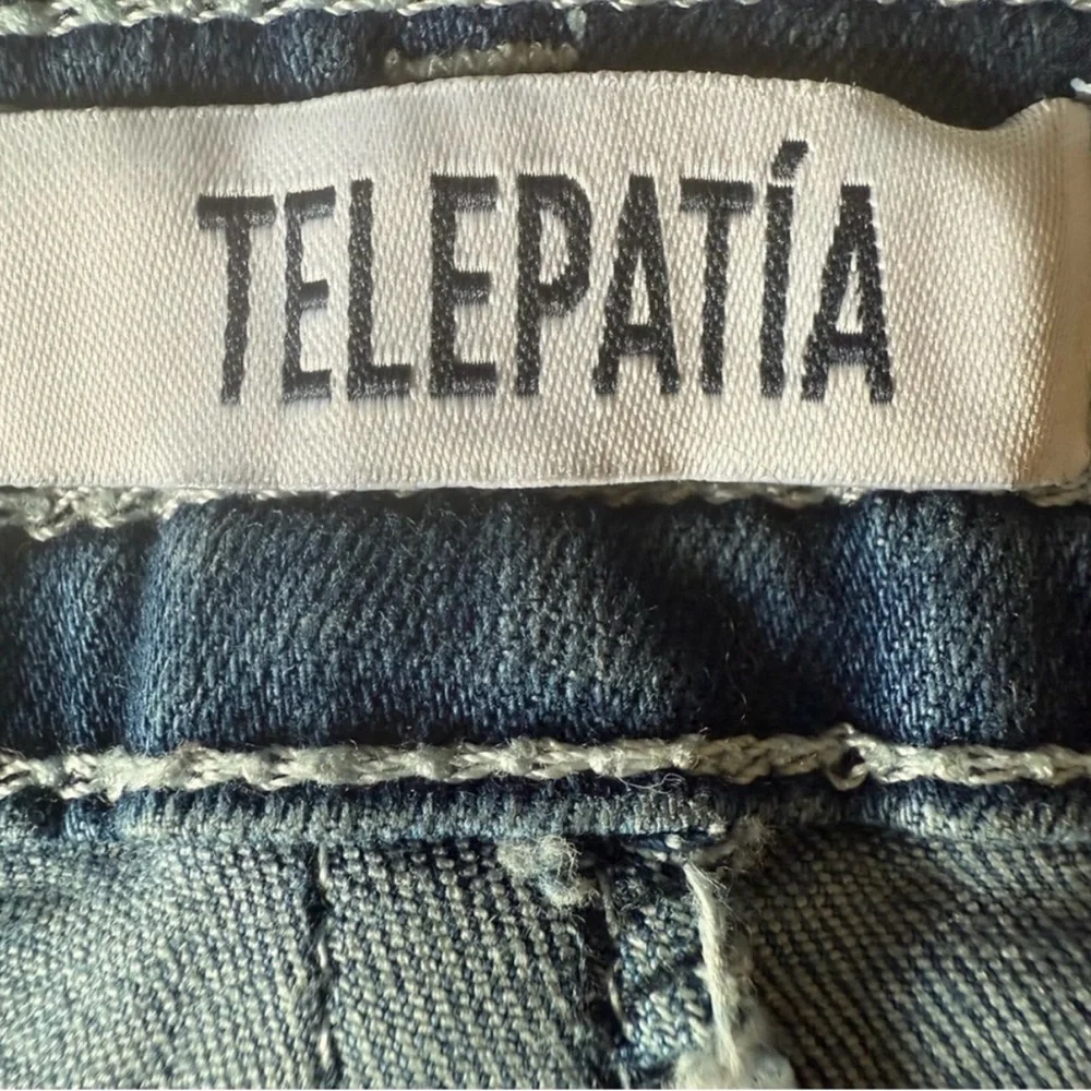 ✨ TELEPATIA Women’s Low-Rise Decorative Pocket Bootcut Jeans Size 27 ⭐ - Picture 7 of 12